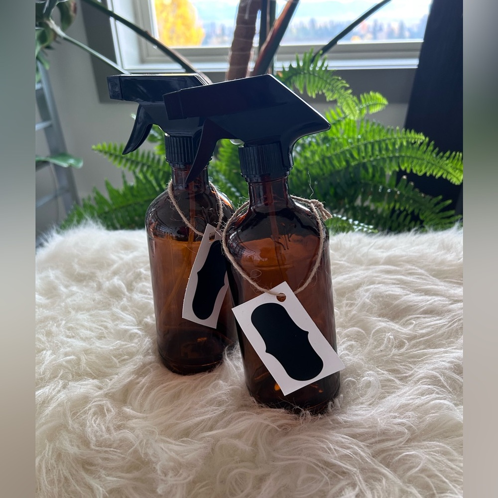 Amber Spray Bottles set of two for homemade products